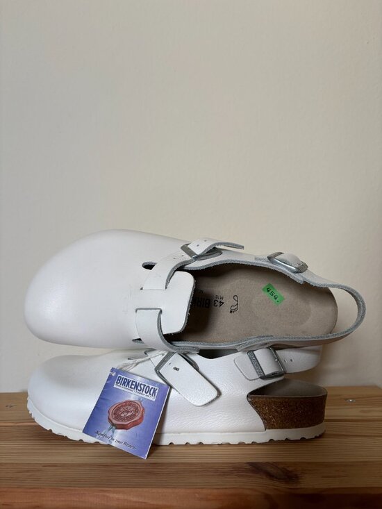 BIRKENSTOCK Tokio White Leather Clog Sandals EU 43 / M 10 / W 12 / Regular Wide main image 5